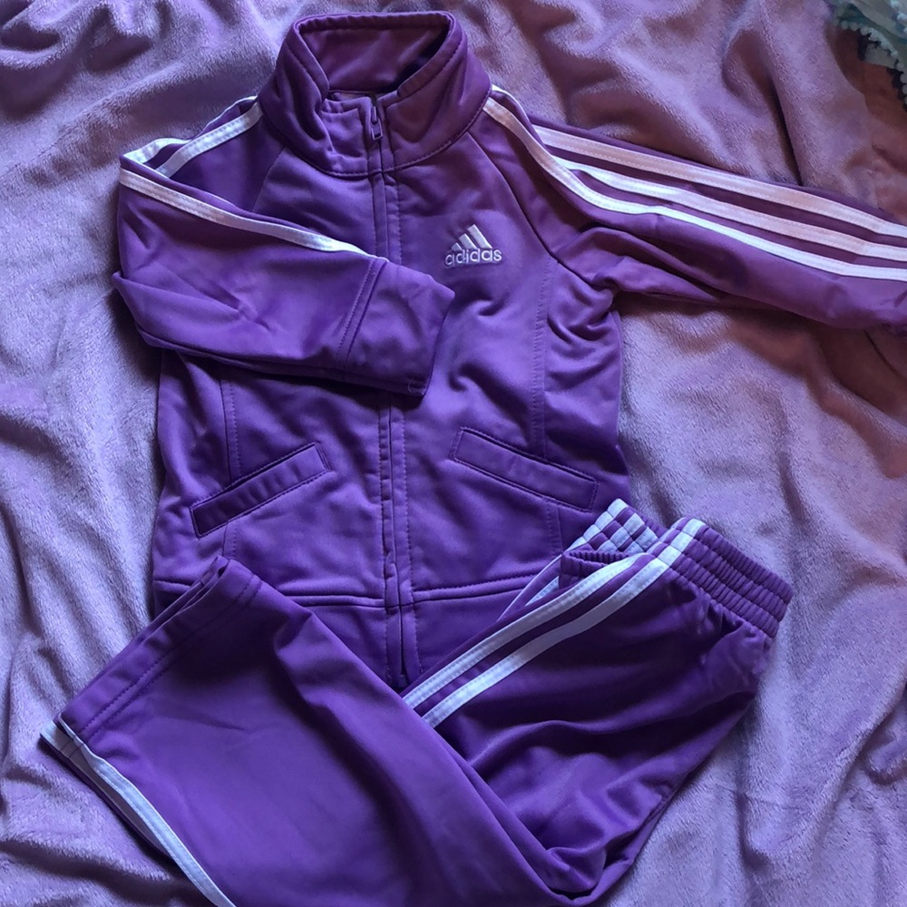 Girls 12m Lavender adidas track suit